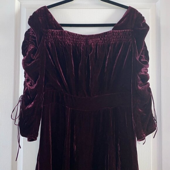 THE Kooples Burgundy Mini Velvet Dress Silk Blend Size M - Picture 7 of 16